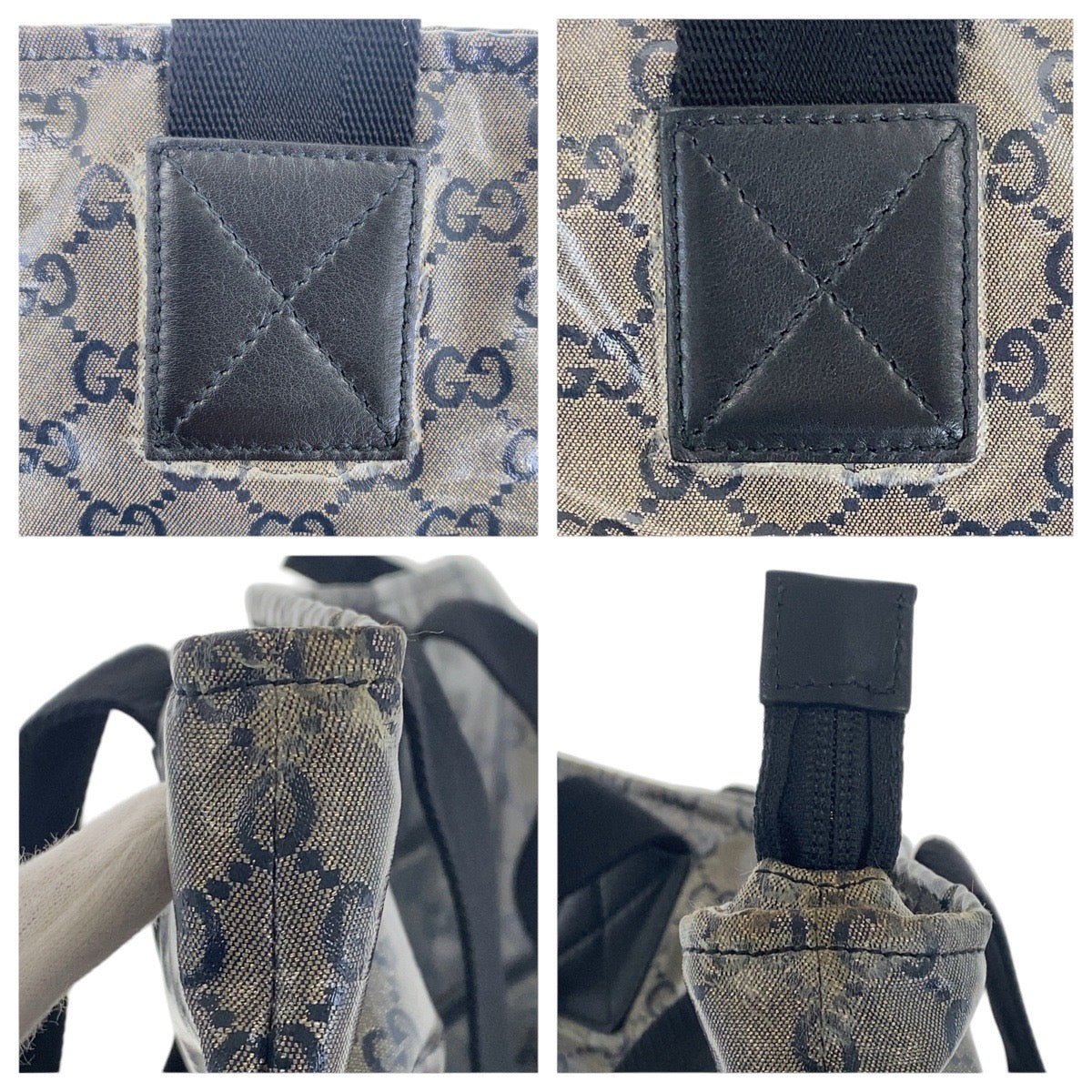 GUCCI Tote Bag 155524 Coated canvas Gray black Tote Bag Shoulder Bag Shoulder Bag Women(Unisex) Used Authentic