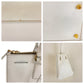 PRADA Tote Bag leather White GoldMetal Tote Bag handbag Safiano Galleria Women Used Authentic