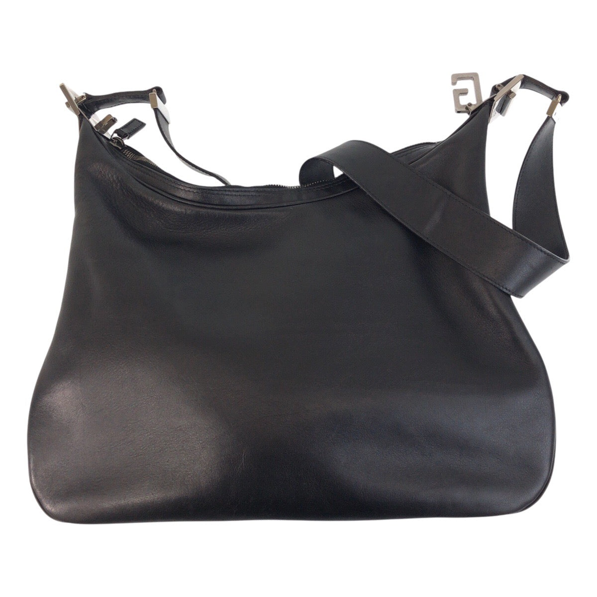 GUCCI Shoulder Bag 001-3341 leather Black SilverMetal Women Used Authentic