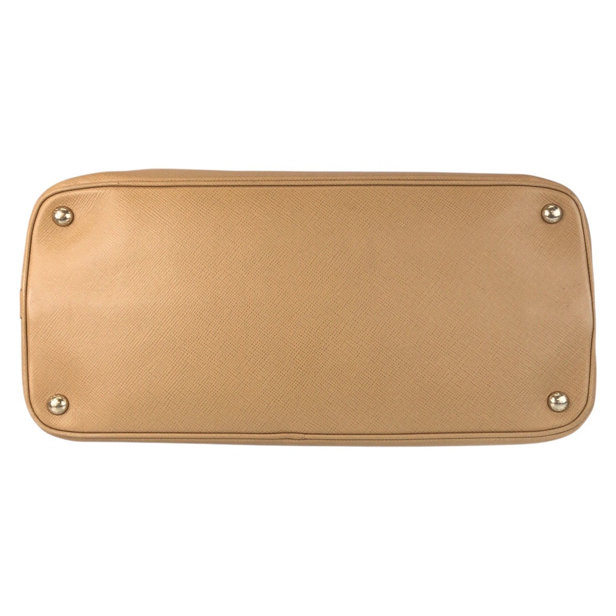 PRADA Handbag leather Beige Gold Metal Handbag Shoulder Bag 2way Safiano Women Used Authentic