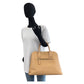 PRADA Handbag leather Beige Gold Metal Handbag Shoulder Bag 2way Safiano Women Used Authentic