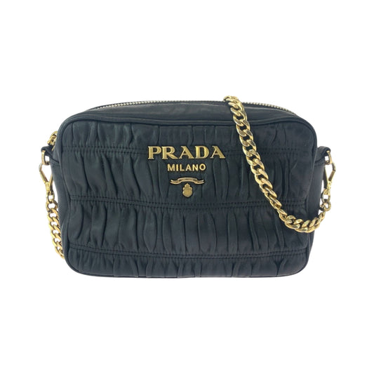 PRADA Shoulder Bag 1BH112 leather Black GoldMetal Nappa leather Gathered