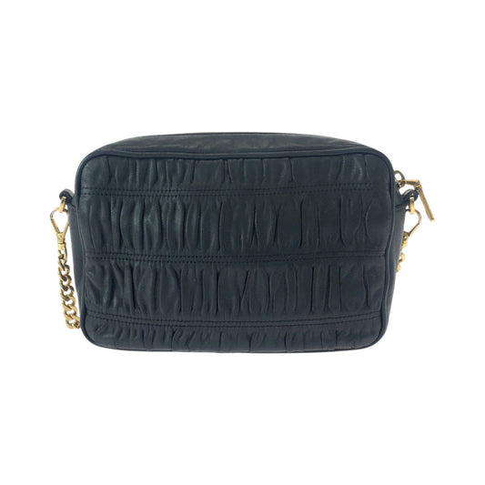 PRADA Shoulder Bag 1BH112 leather Black GoldMetal Nappa leather Gathered