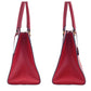 PRADA Tote Bag leather Red Gold Metal Tote Bag handbag Safiano Women Used Authentic
