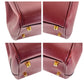 PRADA Tote Bag leather Red Gold Metal Tote Bag handbag Galleria Saffiano Triangle With logo Women Used Authentic