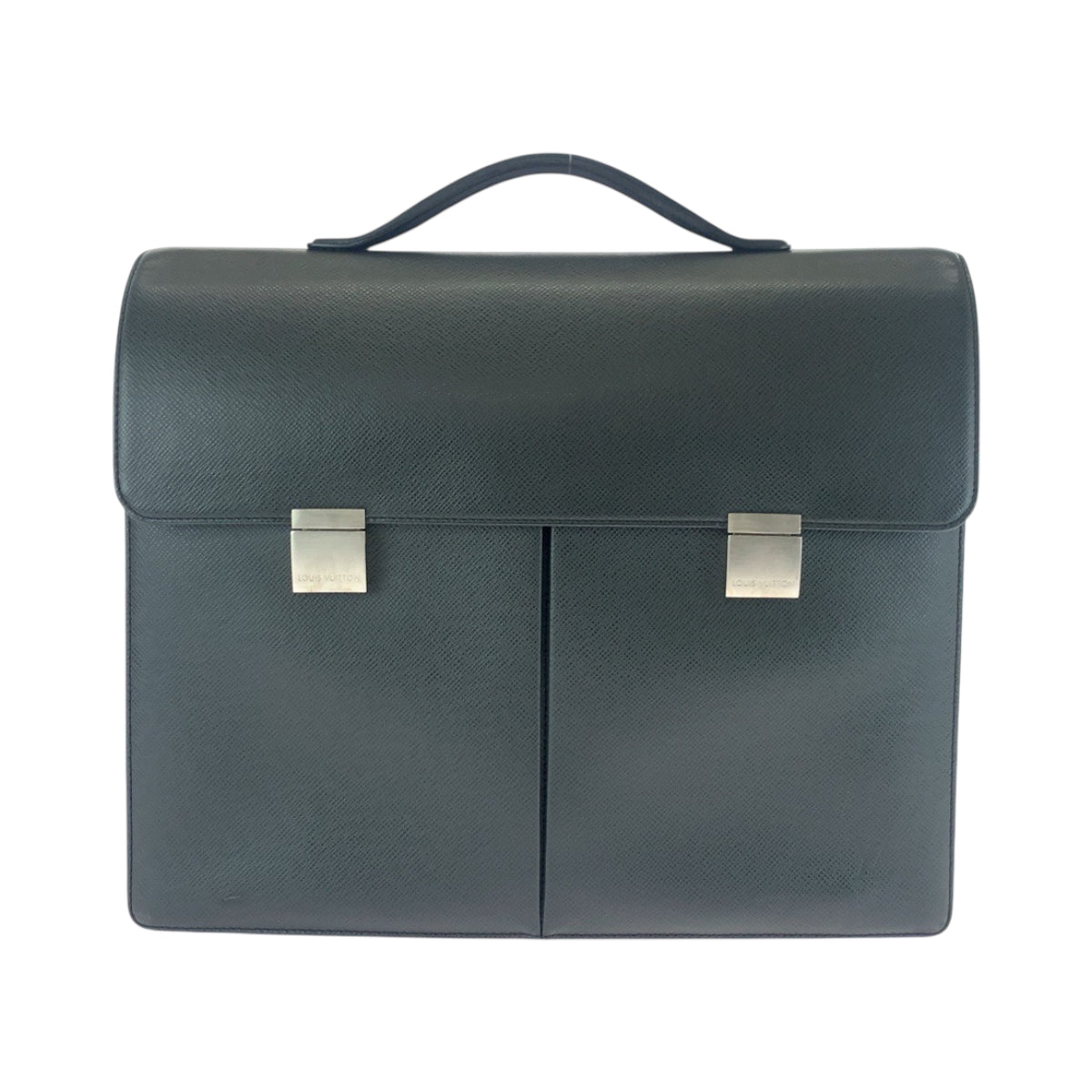 LOUIS VUITTON Business bag M30802 Taiga Ardoise Black SilverMetal Business bag handbag Taiga Kazan mens Used Authentic