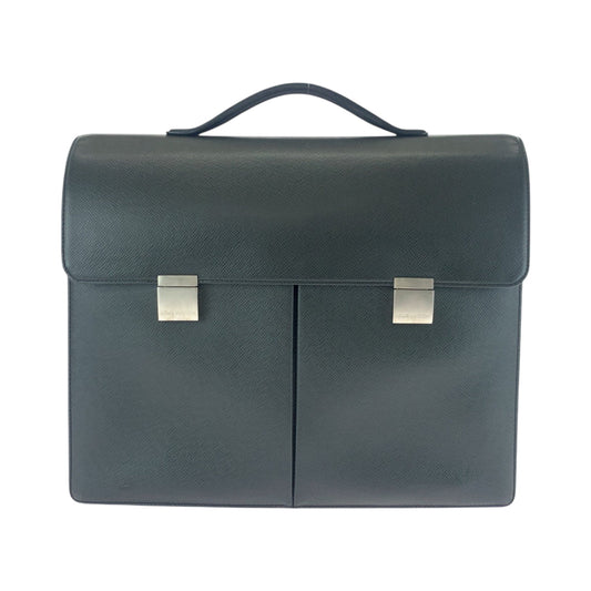 LOUIS VUITTON Business bag M30802 Taiga Ardoise Black SilverMetal Business bag handbag Taiga Kazan mens Used Authentic