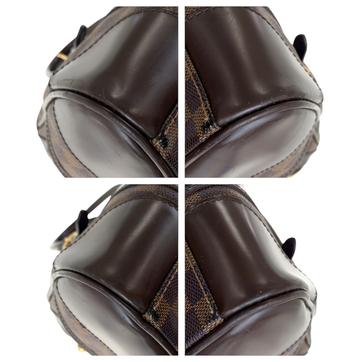 LOUIS VUITTON Handbag N52000 PVC, Leather Brown Gold Metal Handbags Mini Boston Duffel bag Damier Berkeley Women Used Authentic