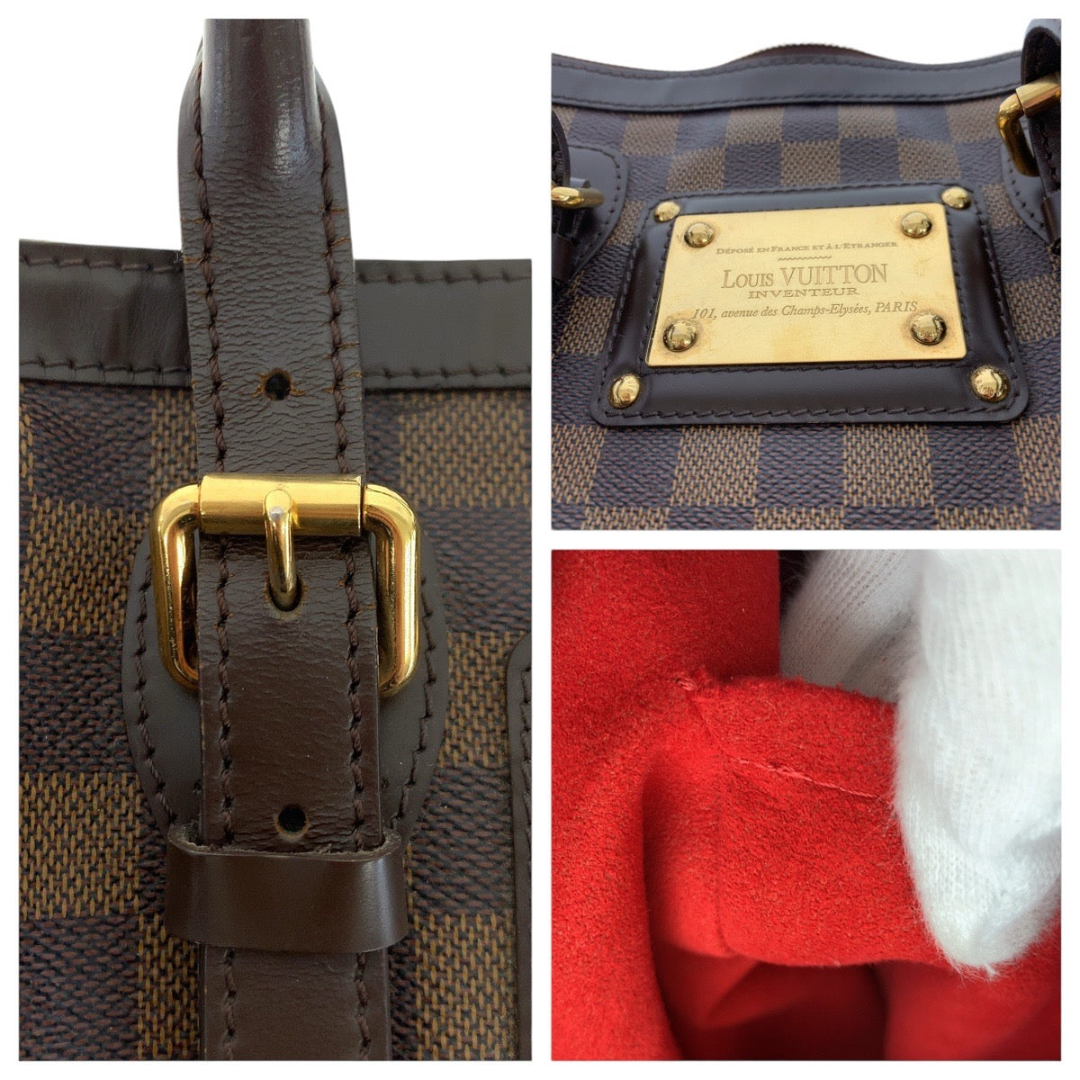 LOUIS VUITTON Handbag N52000 PVC, Leather Brown Gold Metal Handbags Mini Boston Duffel bag Damier Berkeley Women Used Authentic