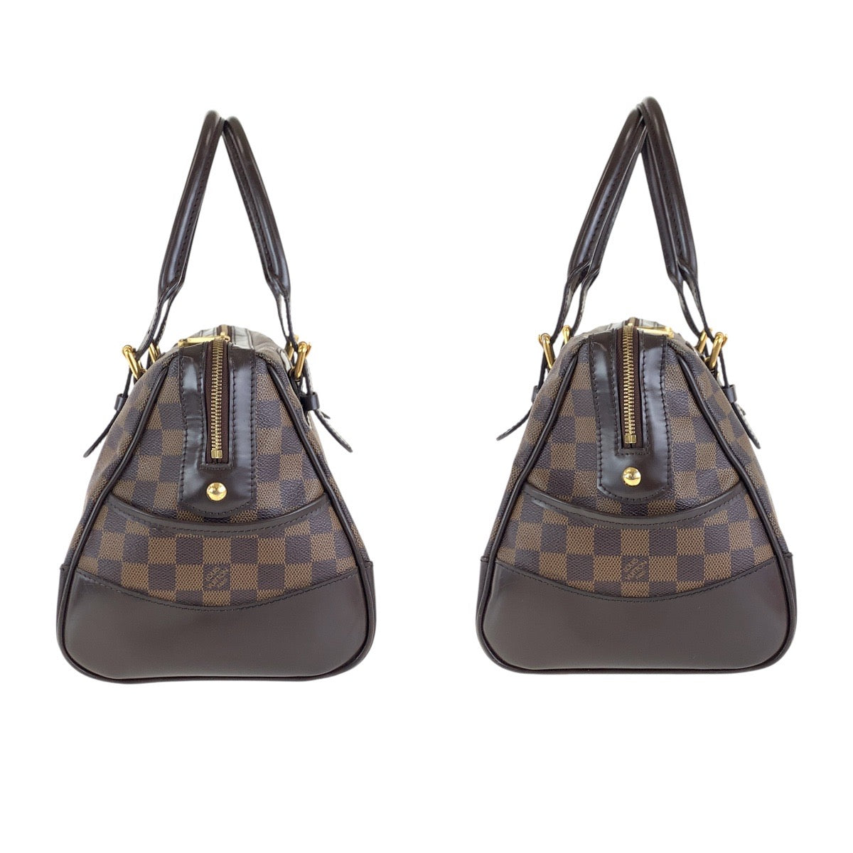 LOUIS VUITTON Handbag N52000 PVC, Leather Brown Gold Metal Handbags Mini Boston Duffel bag Damier Berkeley Women Used Authentic