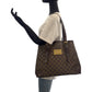 LOUIS VUITTON Tote Bag N51204 PVC Brown Gold Metal Tote Bag Shoulder Bag Damier HamsteadMM Women Used Authentic