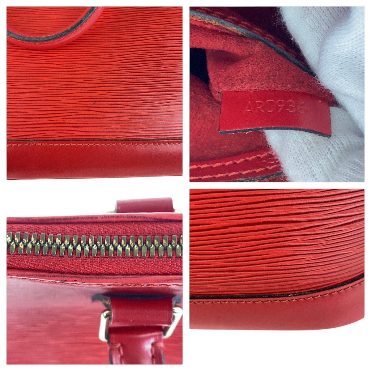 LOUIS VUITTON Handbag M40850 Epi Leather Red Gold Metal Handbag Tote Bag Epi Alma Women Used Authentic