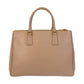 PRADA Handbag leather Beige Pink Beige Gold Metal Handbag Tote Bag Shoulder Bag 2way Safiano Galleria TriangleWith logo Women Used Authentic
