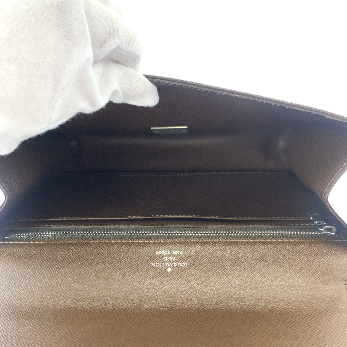 LOUIS VUITTON business bag M30786 Taiga Brown Silver Metal business bag clutch bag Taiga Selenga mens Used Authentic
