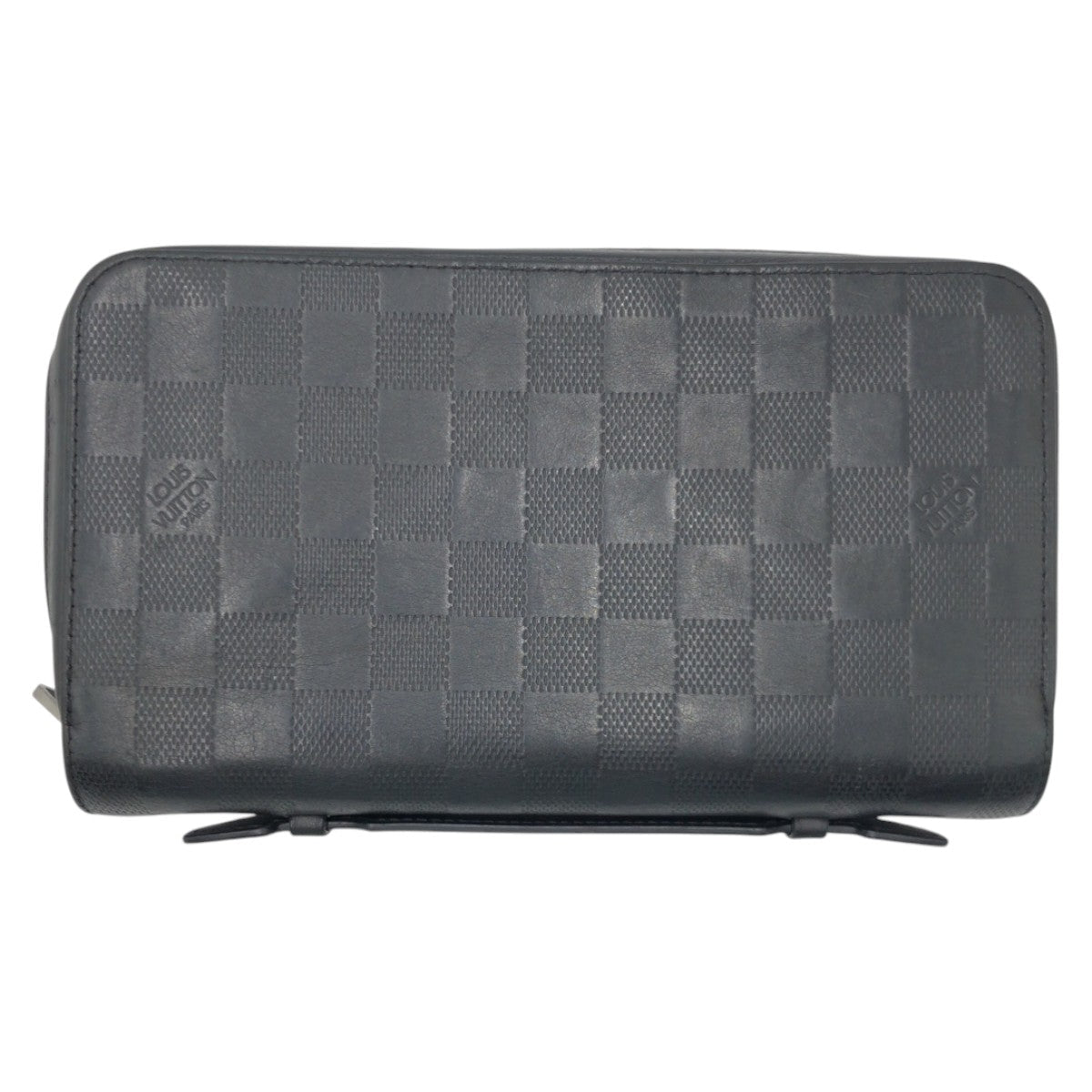 LOUIS VUITTON Long Wallet Purse N61254 PVC Black black Long Wallet Purse Long wallet business bag Damier Anfini Zippy XL mens Used Authentic