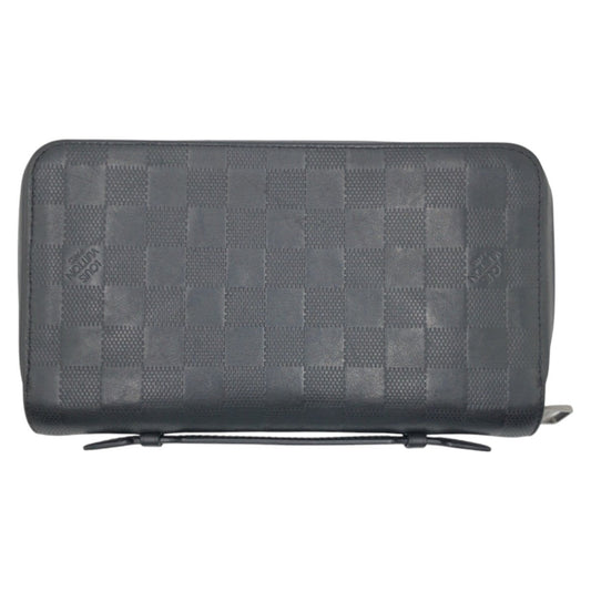 LOUIS VUITTON Long Wallet Purse N61254 PVC Black black Long Wallet Purse Long wallet business bag Damier Anfini Zippy XL mens Used Authentic