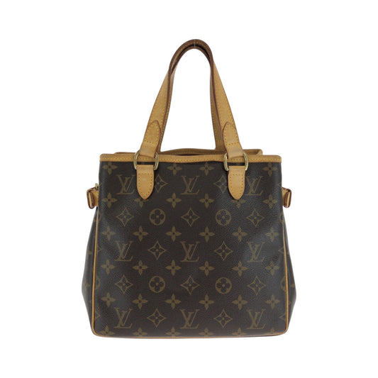 LOUIS VUITTON Handbag M51156 PVC Brown Gold Metal Handbag Tote Bag Monogram Batignolles Women Used Authentic