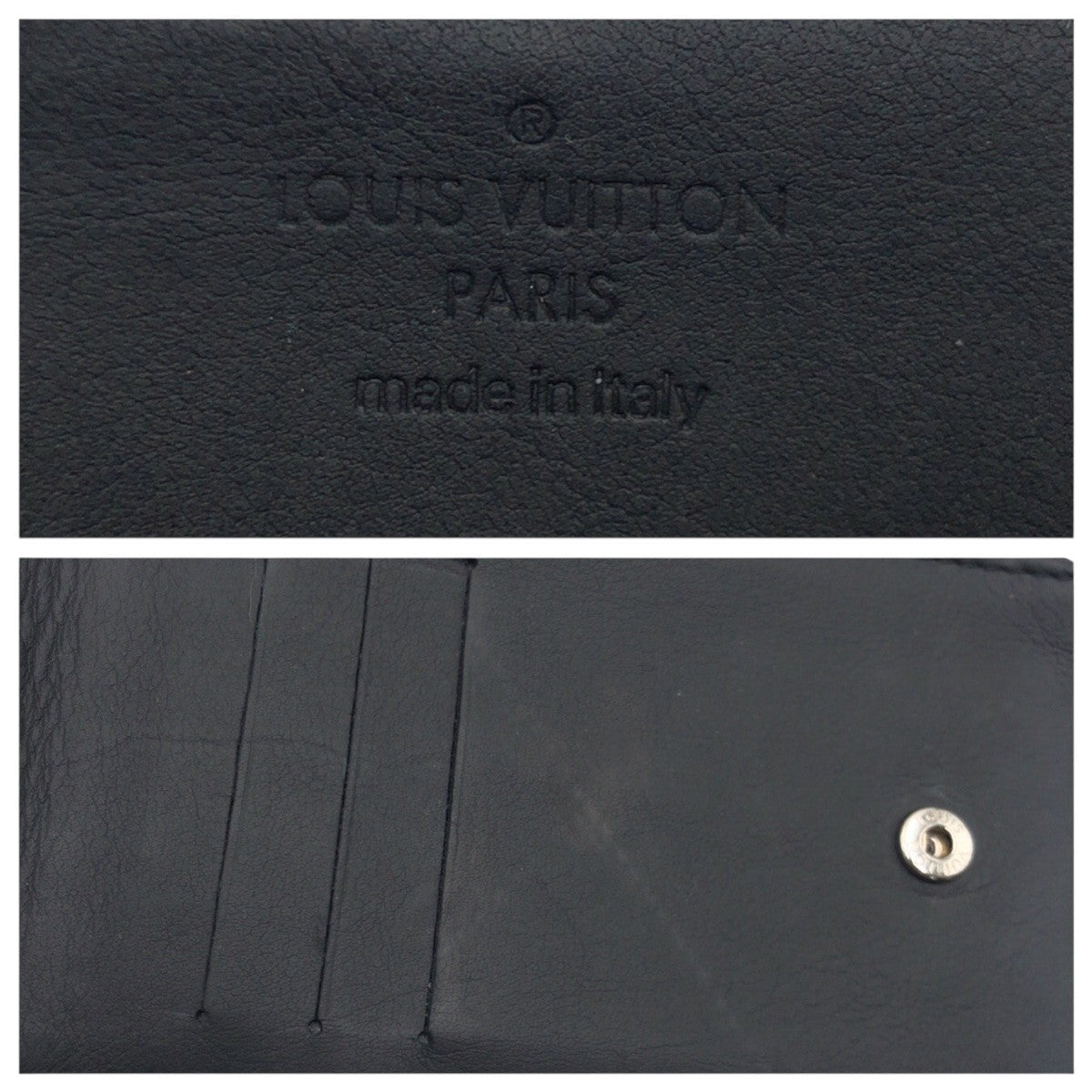 LOUIS VUITTON Coin case M82526 leather Black black Coin case Coin Pocket Compact wallet Monogram hybrid wallet mens(Unisex) Used Authentic