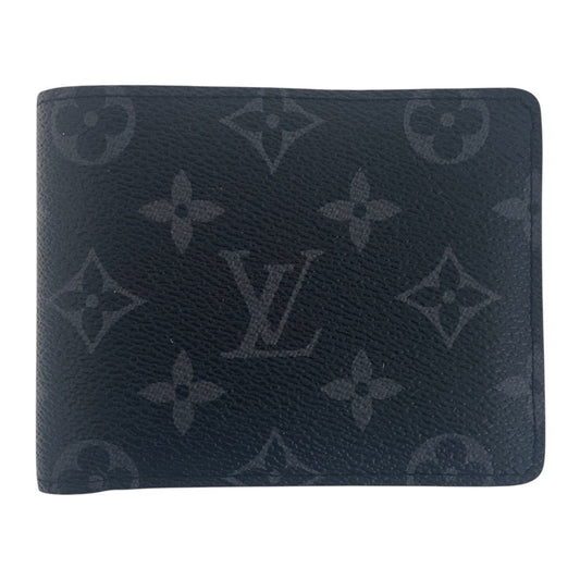 LOUIS VUITTON Bifold Wallet M61695 PVC black black gray Folding wallet Compact wallet Monogram Portefeuille Multripru mens Used Authentic