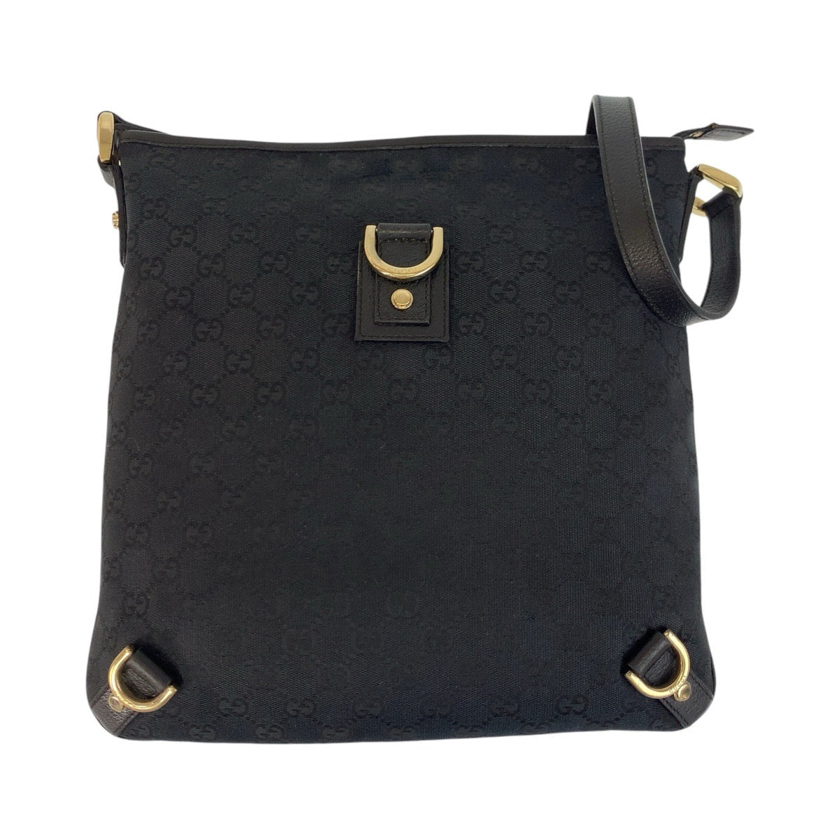 GUCCI Shoulder Bag 131326 GG canvas, leather Black GoldMetal Shoulder Bag Messenger bag Abbey Women Used Authentic