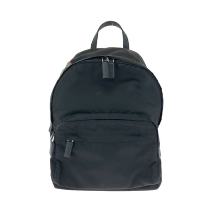 PRADA Backpack 2VZ135 Nylon Black Black Multicolor SilverMetal Backpack Backpack Test Logo patch mens Used Authentic