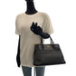 PRADA Handbag 1BA103 leather Black GoldMetal Handbag Tote Bag Paradigm Saffiano logo Women Used Authentic