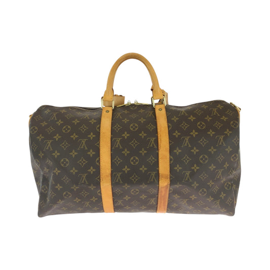 LOUIS VUITTON Shoulder Bag M41416 PVC Brown Gold Metal Shoulder Bag Boston Duffel bag 2way Monogram Keepall 50 bandouliere mens(Unisex) Used Authentic