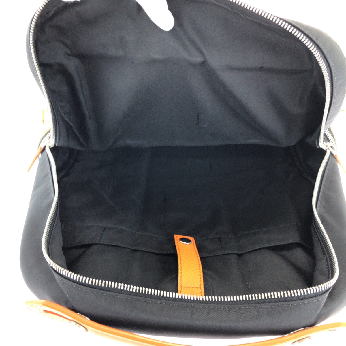 FENDI Backpack 7VZ048 Canvas, Nylon Black Orange Khaki SilverMetal Backpack Backpack Zucca Pattern mens Used Authentic