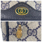 GUCCI Shoulder Bag 10 02 005 GG Supreme canvas, leather Gray Navy Gold Metal Shoulder Bag pochette Sherry Line Old Gucci Women Used Authentic