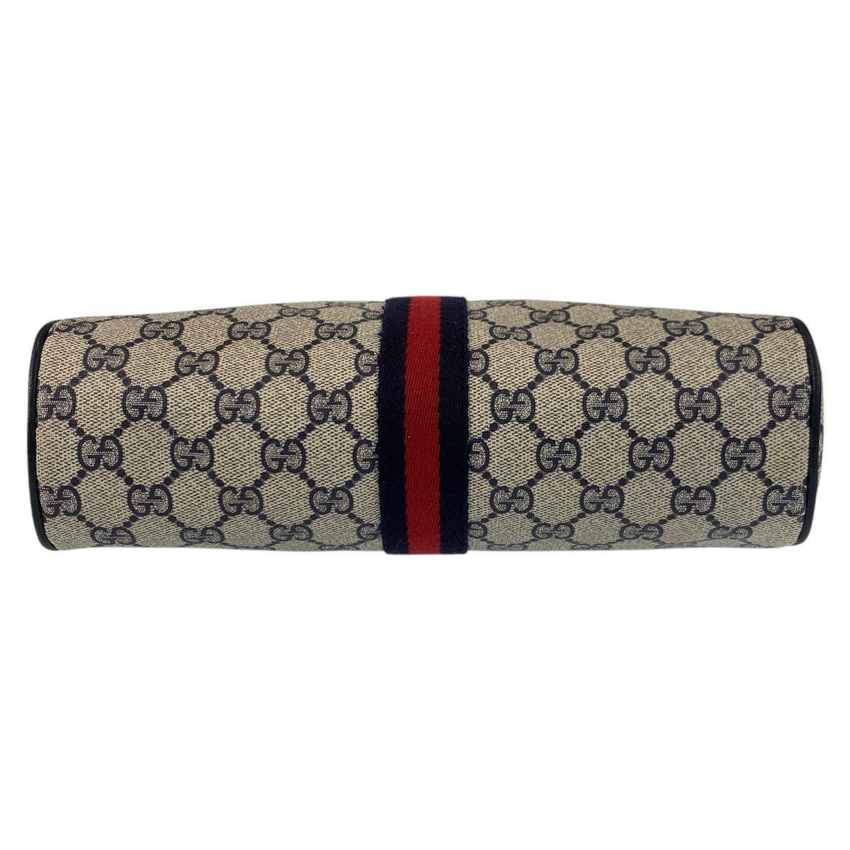GUCCI Shoulder Bag 10 02 005 GG Supreme canvas, leather Gray Navy Gold Metal Shoulder Bag pochette Sherry Line Old Gucci Women Used Authentic