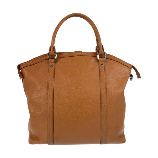 GUCCI Tote Bag 339551 leather Brown Camel SilverMetal Tote Bag Shoulder Bag 2way GG Marmont Women Used Authentic