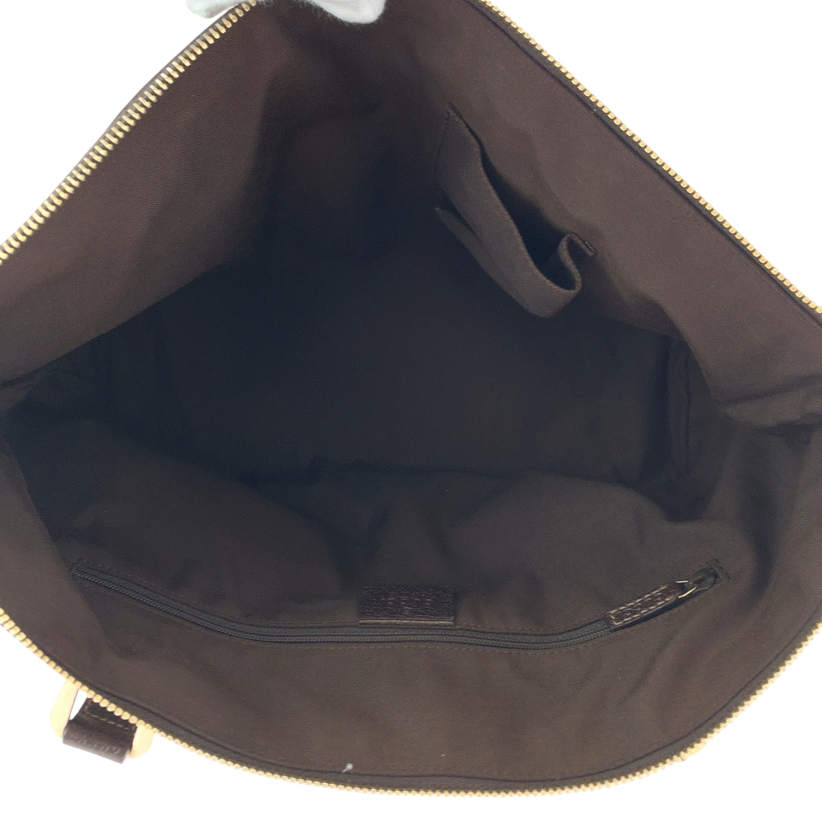 GUCCI Tote Bag 141470 GG canvas Beige Brown Gold Metal Tote Bag Shoulder Bag Abbey Women Used Authentic