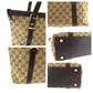 GUCCI Tote Bag 141470 GG canvas Beige Brown Gold Metal Tote Bag Shoulder Bag Abbey Women Used Authentic