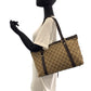 GUCCI Tote Bag 141470 GG canvas Beige Brown Gold Metal Tote Bag Shoulder Bag Abbey Women Used Authentic