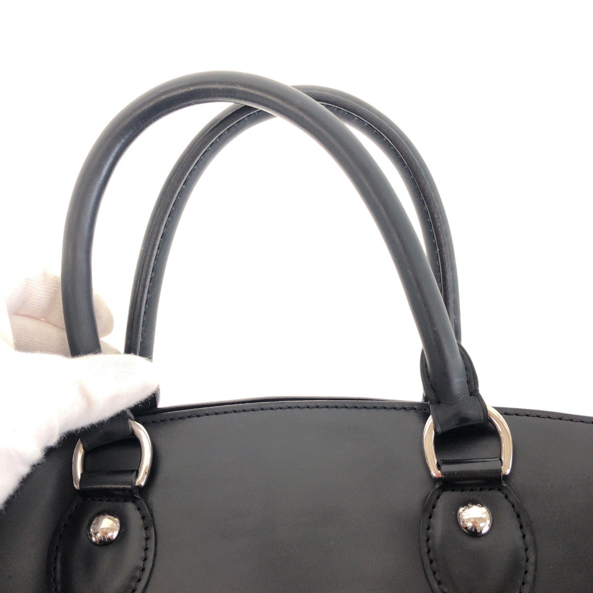 LOUIS VUITTON Tote Bag M59262 leather Noir Black SilverMetal Tote Bag handbag Epi Passy PM Women Used Authentic