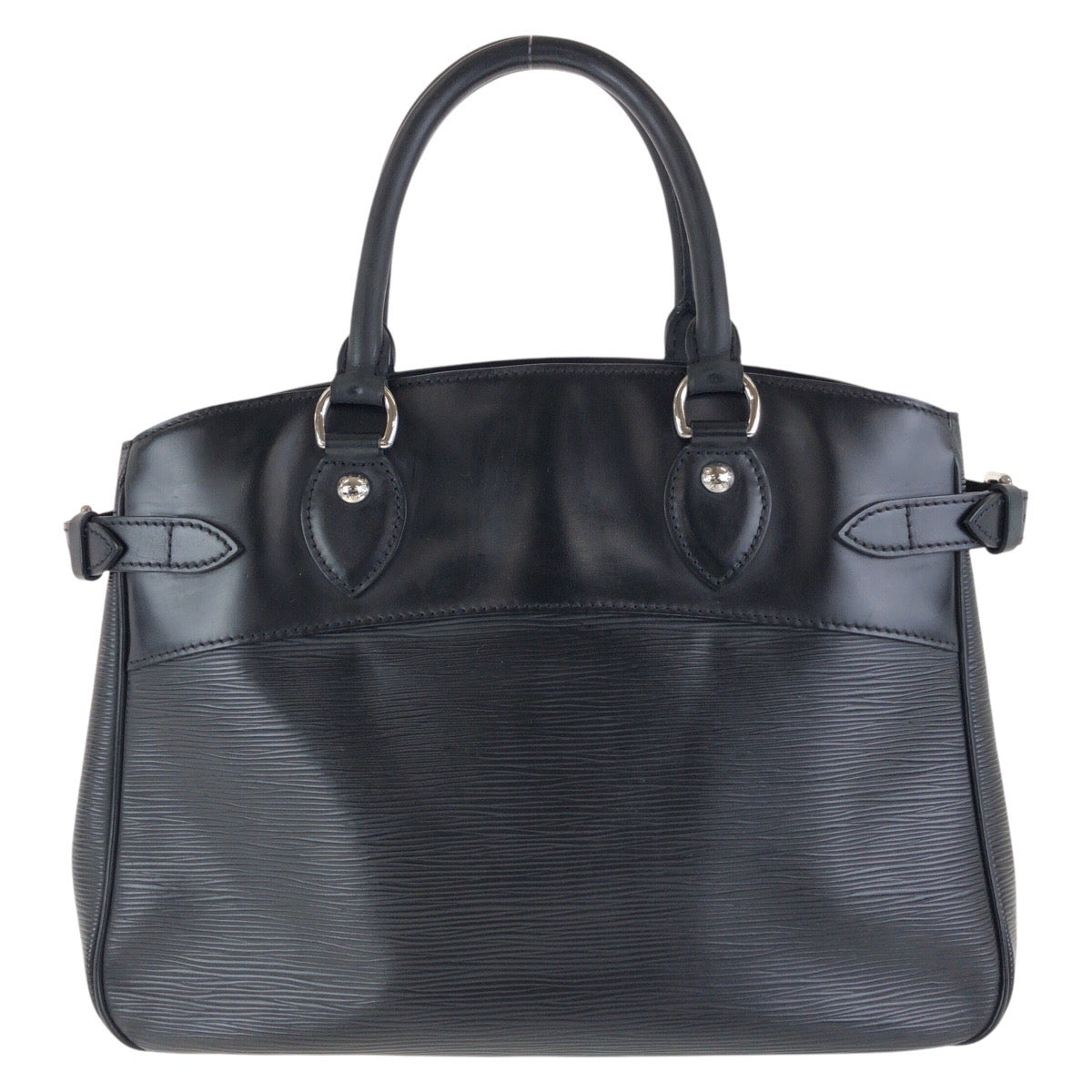 LOUIS VUITTON Tote Bag M59262 leather Noir Black SilverMetal Tote Bag handbag Epi Passy PM Women Used Authentic