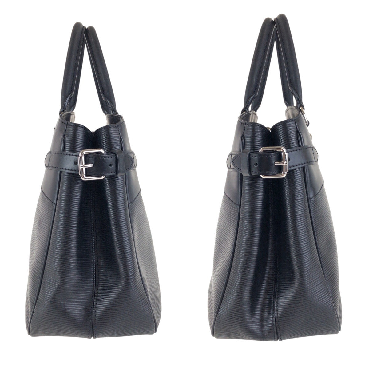 LOUIS VUITTON Tote Bag M59262 leather Noir Black SilverMetal Tote Bag handbag Epi Passy PM Women Used Authentic