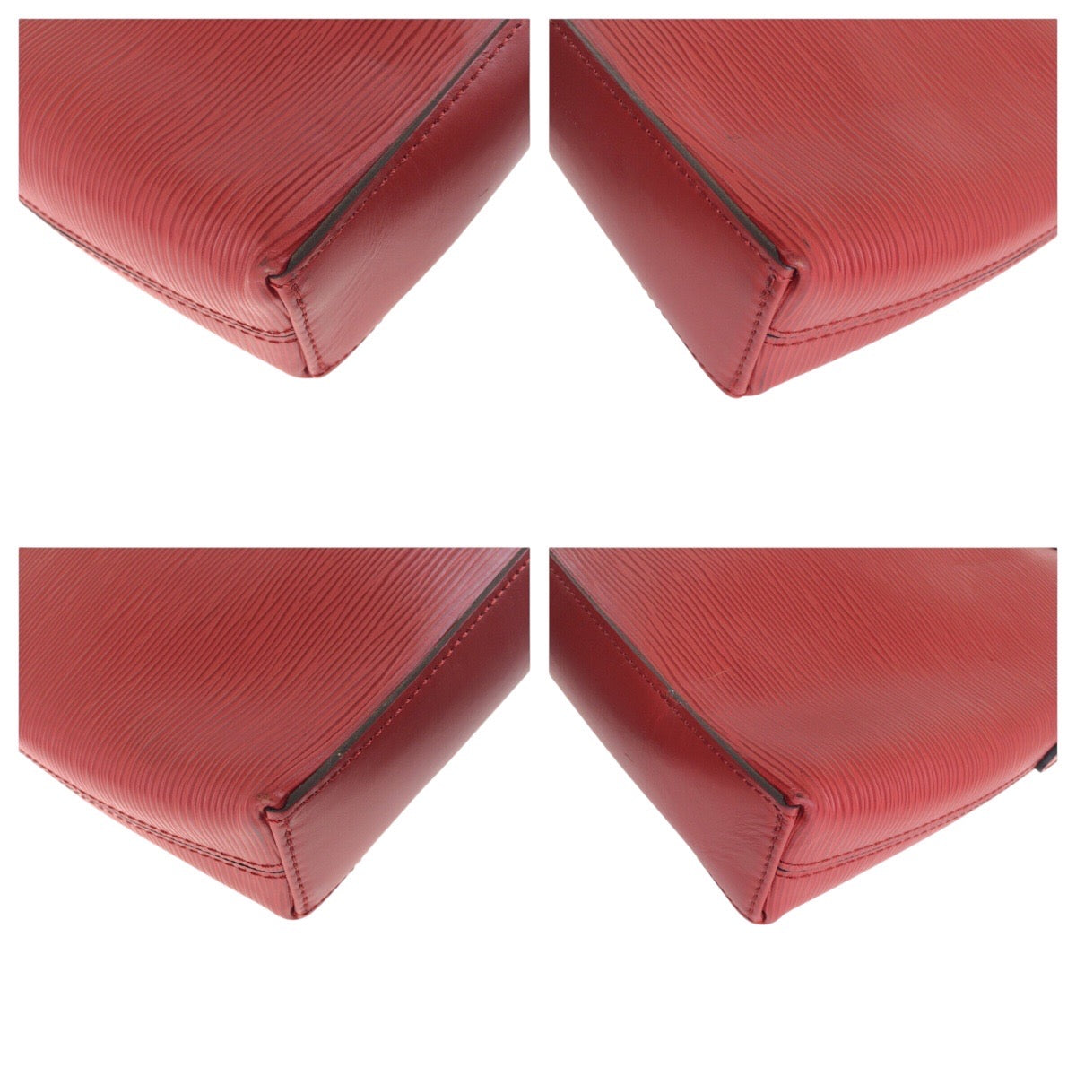 LOUIS VUITTON Business bag leather Castilian Red SilverMetal Business bag Briefcase 2way Epi Porte Documan Jules mens Used Authentic