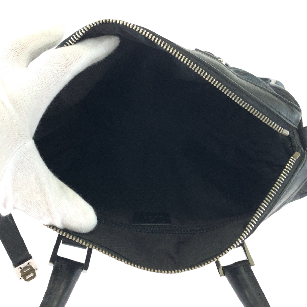 GUCCI Handbag 000 0351 GG canvas Black SilverMetal Handbags Mini Boston Duffel bag Women Used Authentic