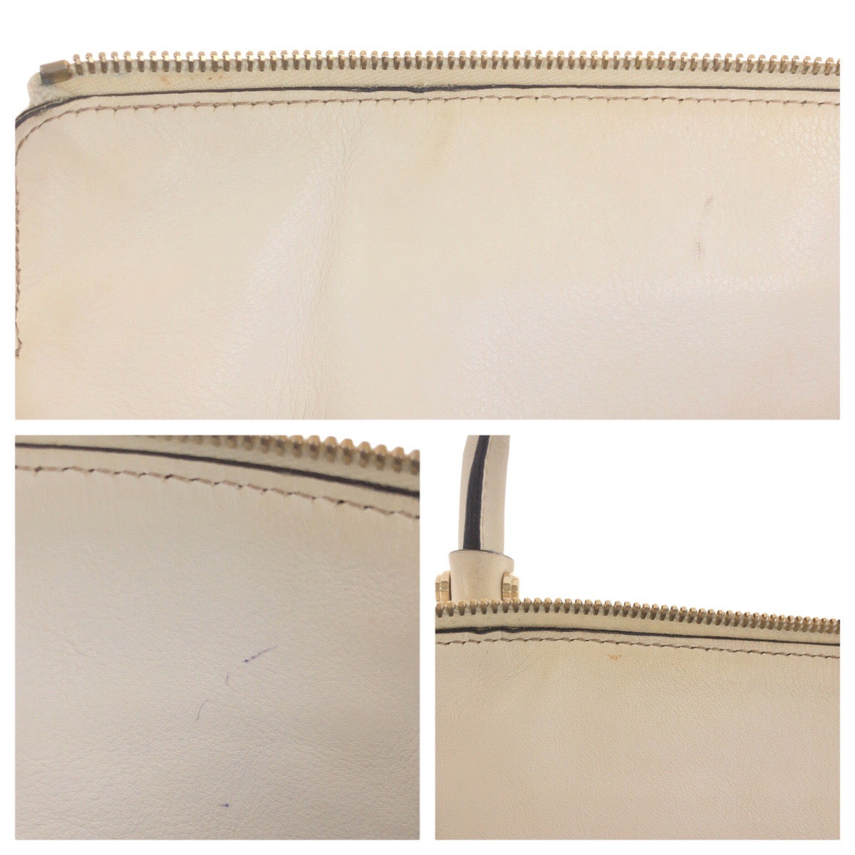 GUCCI Tote Bag 190248 GG canvas, leather Beige Ivory Gold Metal Tote Bag Shoulder Bag Abbey Women Used Authentic