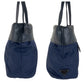 PRADA Tote Bag Nylon Navy Black SilverMetal Tote Bag Shoulder Bag Test Triangle With logo Women Used Authentic