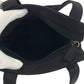 PRADA Handbag Satin Black SilverMetal Handbag Tote Bag logo Women Used Authentic