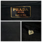PRADA Handbag Satin Black SilverMetal Handbag Tote Bag logo Women Used Authentic