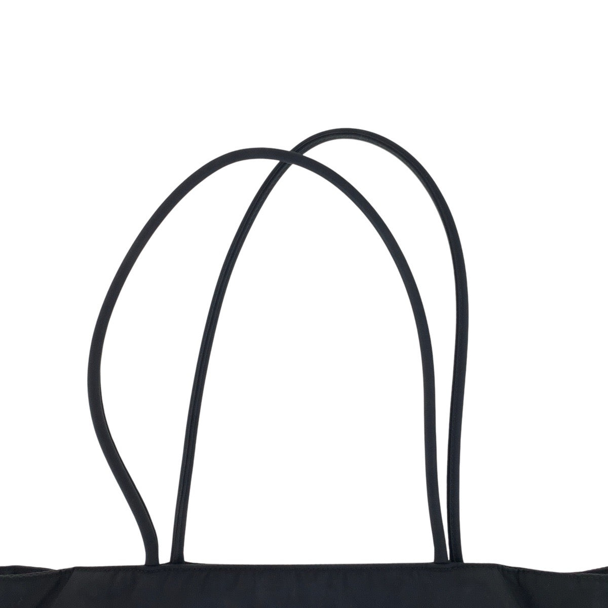 PRADA Tote Bag Nylon Black SilverMetal Tote Bag Shoulder Bag Test Triangle With logo Women Used Authentic