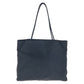 PRADA Tote Bag Nylon Black SilverMetal Tote Bag Shoulder Bag Test Triangle With logo Women Used Authentic