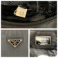 PRADA Tote Bag Nylon Black SilverMetal Tote Bag Shoulder Bag Test Triangle With logo Women Used Authentic