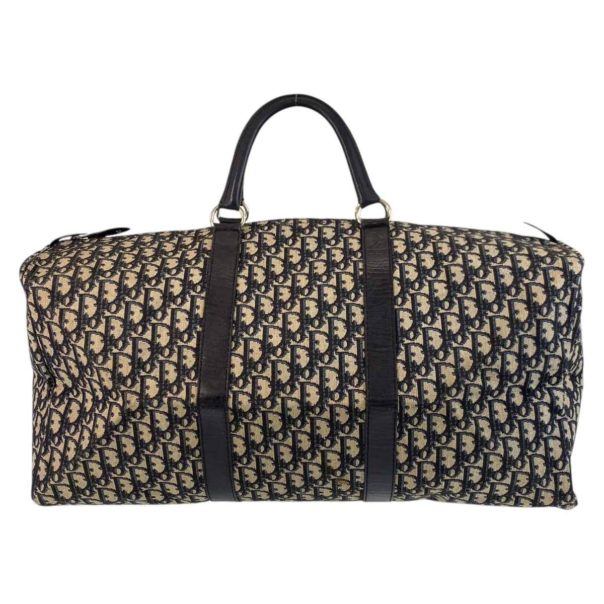 Dior Boston Duffel bag Canvas, Leather Navy SilverMetal Trotter Women Used Authentic