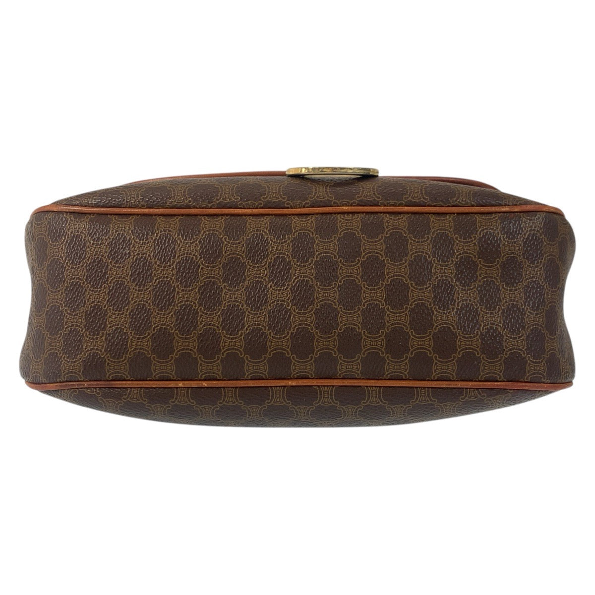 CELINE Shoulder Bag JMB11 PVC, Leather Brown Gold Metal Shoulder Bag Messenger bag Macadam Circle Logo Metal Women Used Authentic