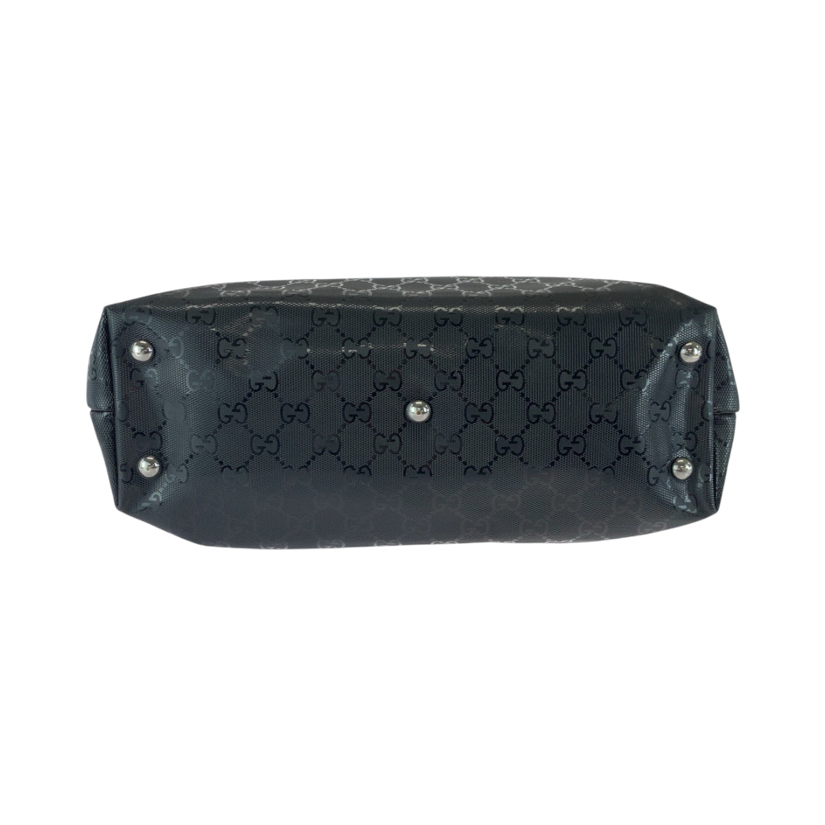 GUCCI Tote Bag 229848 PVC Black SilverMetal Tote Bag Shoulder Bag GG implementation mens Used Authentic