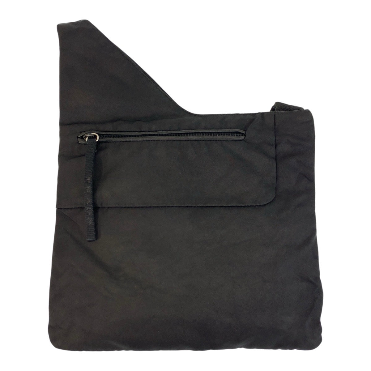 PRADA Shoulder Bag Nylon Black SilverMetal Shoulder Bag Messenger bag Test Triangle With logo Women Used Authentic